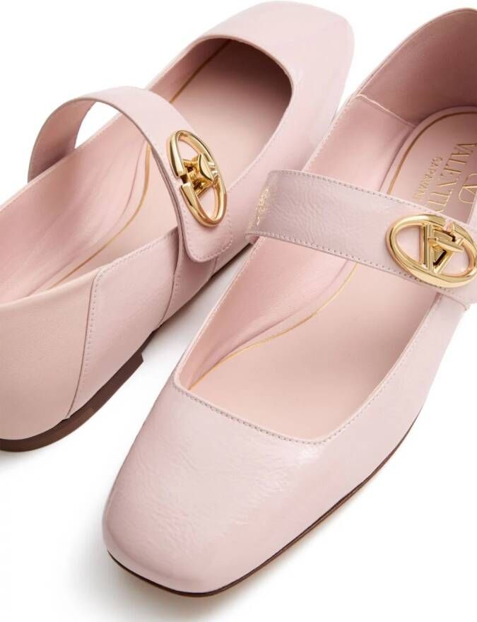 Valentino Garavani VLogo Locker Mary-Jane ballerina shoes Pink