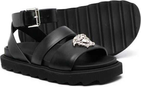 Versace Kids Medusa-plaque open-toe sandals Black
