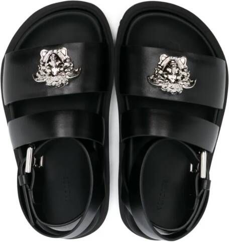 Versace Kids Medusa-plaque open-toe sandals Black