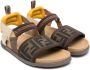 Fendi Kids logo-print slingback sandals Brown - Thumbnail 1