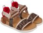 Fendi Kids logo-print touch-strap sandals Brown - Thumbnail 1