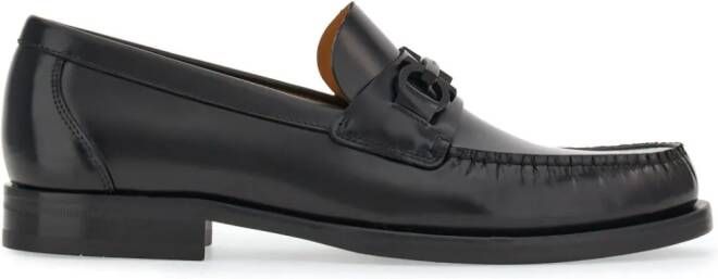 Ferragamo Gancini plaque 35mm leather loafers Black
