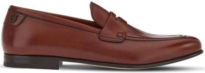 Ferragamo leather penny loafers Brown