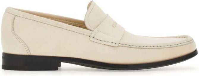 Ferragamo logo-embossed leather loafers White