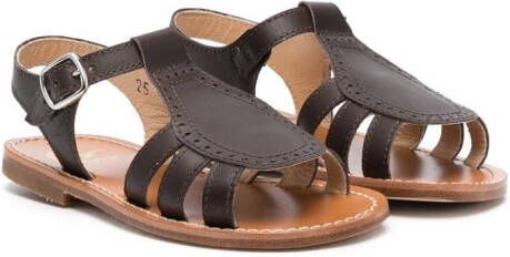 Gallucci Kids open toe cut-out sandals Brown