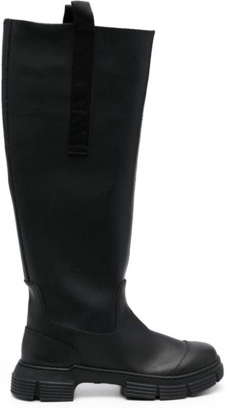 GANNI Country 50mm knee-high boots Black