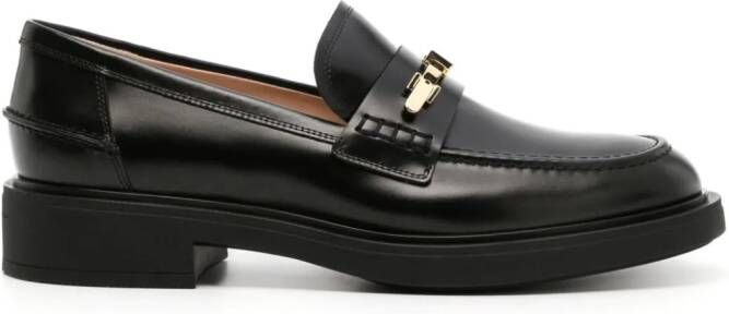 Gianvito Rossi buckle-detail leather loafers Black