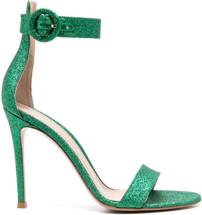 Gianvito Rossi Portofino 105mm glitter sandals Green