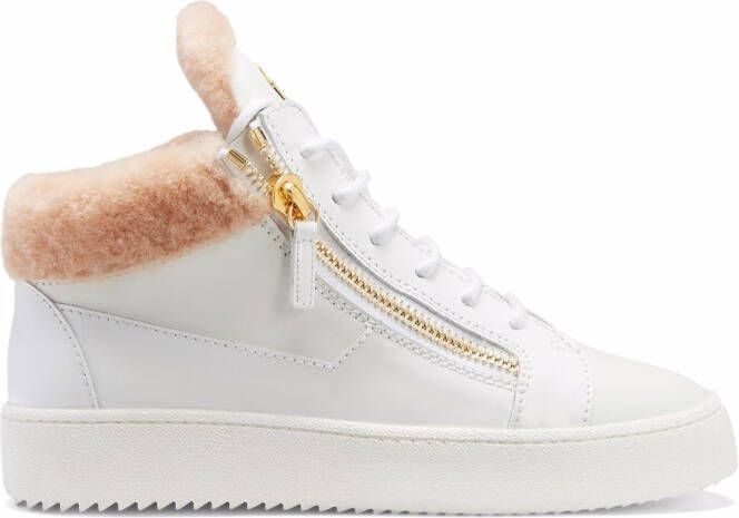 Giuseppe Zanotti Kriss shearling-lined mid-top sneakers White