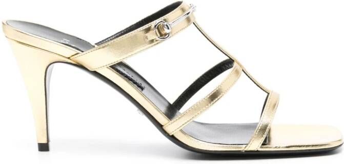 Gucci 75mm horsebit-detail leather sandals Gold