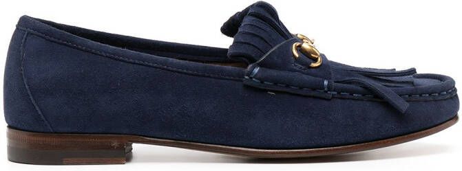 Gucci Horsebit fringe-detail loafers Blue