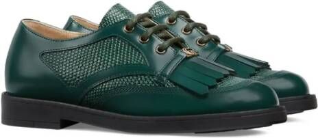 Gucci Kids lizard-skin effect lace-up shoes Green
