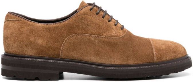 Henderson Baracco lace-up suede oxford shoes Brown