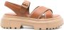 Hogan leather platform sandals Brown - Thumbnail 1