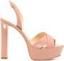 Jennifer Chamandi crossover-straps high-heel leather sandals Pink - Thumbnail 1