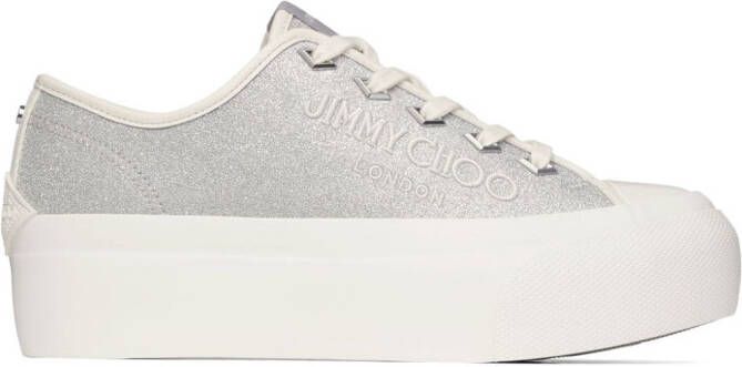 Jimmy Choo Palma Maxi glitter sneakers Silver