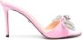 MACH & MACH crystal-embellished bow 95mm satin mules Pink - Thumbnail 1