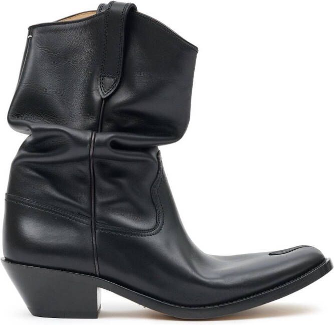 Maison Margiela Tabi 55mm slouchy Western boots Black