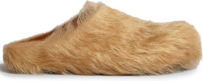 Marni Fussbet Sabot calf-hair slippers Neutrals