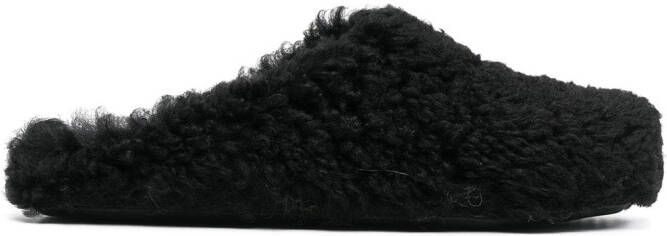 Marni Fussbet Sabot shearling slippers Black