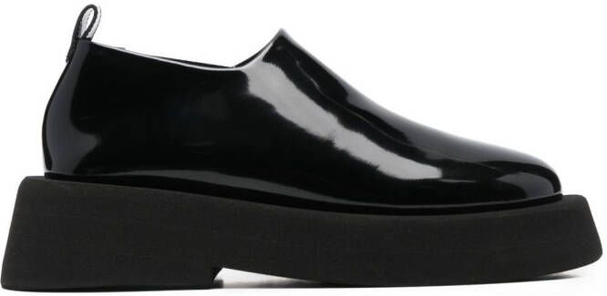 Marsèll platform patent loafers Black