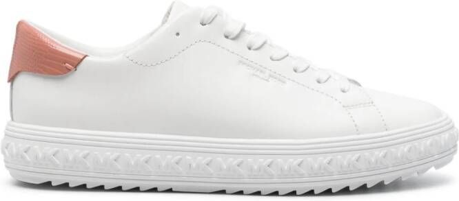 Michael Kors logo-embossed leather sneakers White