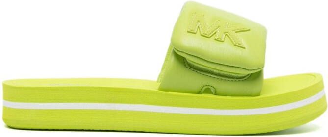 Michael Kors logo-embossed platform sandals Green