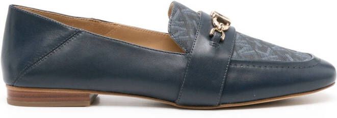 Michael Kors monogram-print leather loafers Blue
