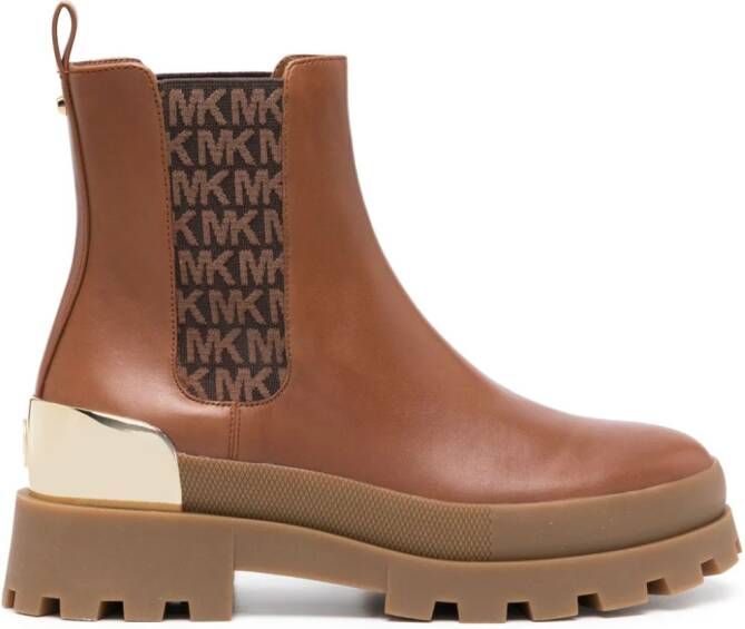 Michael Kors 55mm kitten-heel leather boots Neutrals