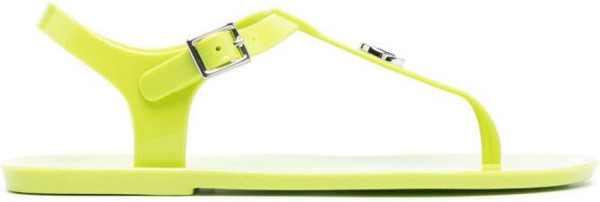 Michael Kors thong-strap logo plaque sandals Green