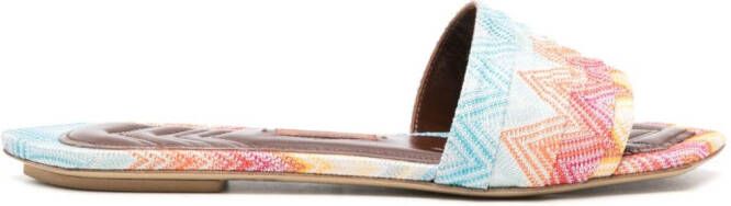 Missoni Gia Wave-knit sandals Pink