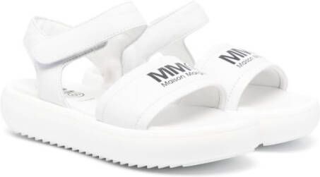 MM6 Maison Margiela Kids touch-strap leather sandals White