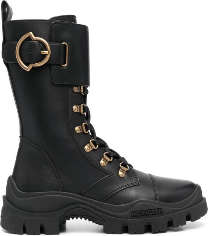 Moncler Larue lace-up leather boots Black