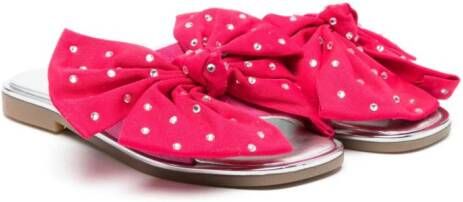 Monnalisa bow-detail flip-flops Pink