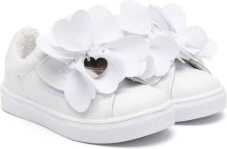 Monnalisa floral-appliqué leather sneakers White