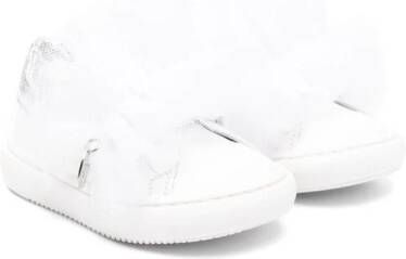 Monnalisa ruffled leather sneakers White