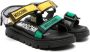 Moschino Kids logo-print touch-strap sandals Black - Thumbnail 1