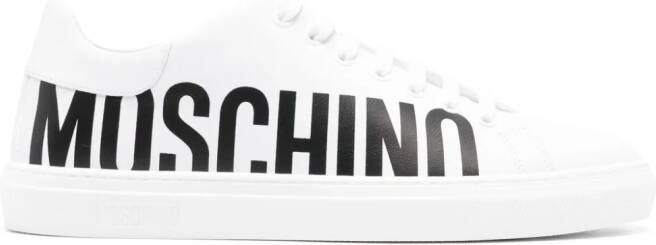 Moschino logo-print lace-up sneakers White