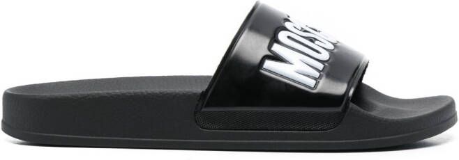 Moschino logo-print slip-on slides Black