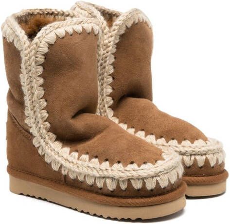 Mou Kids Eskimo suede ankle boots Brown