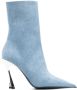 Mugler 95mm denim ankle boots Blue - Thumbnail 1