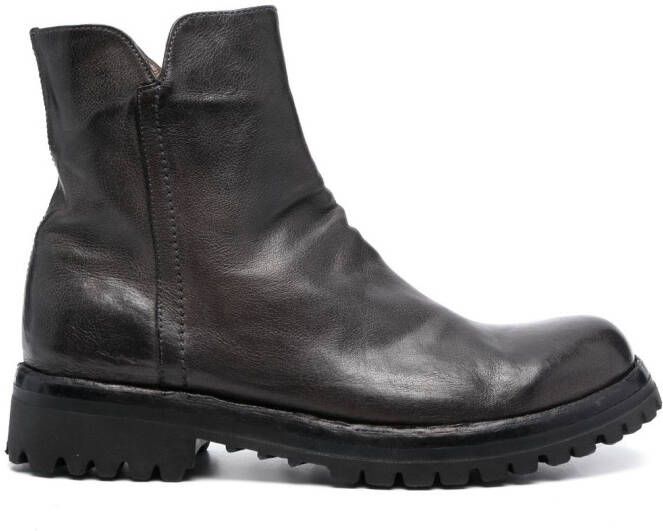 Officine Creative Loraine zip-up leather boots Grey