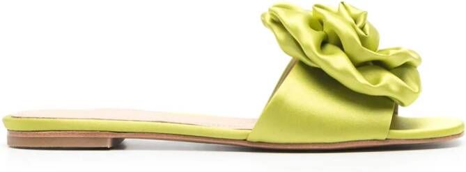 Paloma Barceló Calipso floral-appliqué sandals Green