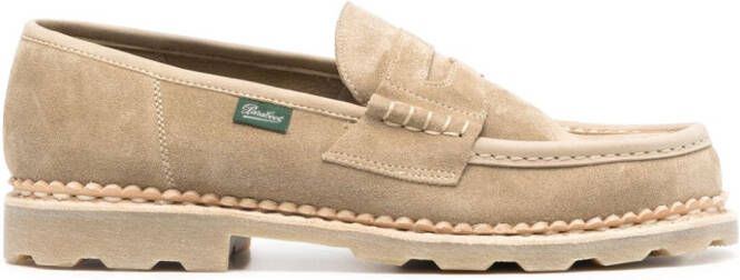 Paraboot logo-patch suede loafers Neutrals
