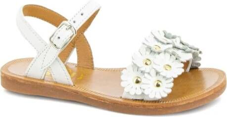 Pom D'api Flower leather sandals White