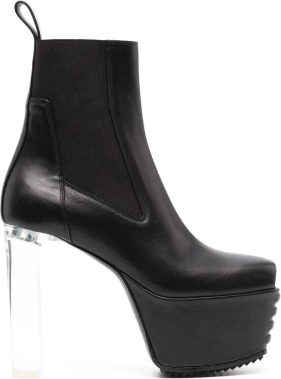 Rick Owens 160mm open-toe leather heeled boot Black