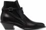 Saint Laurent buckle-detail leather ankle boots Black - Thumbnail 1