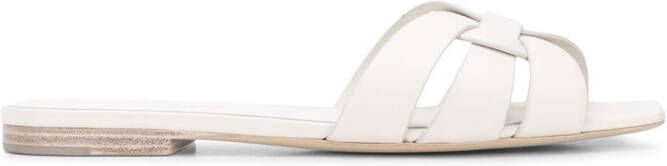 Saint Laurent Tribute intertwining-strap sandals White