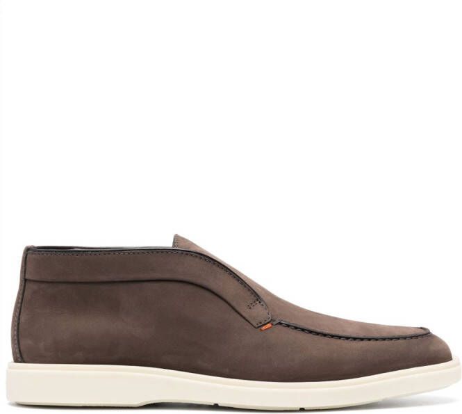 Santoni leather slip-on boots Brown