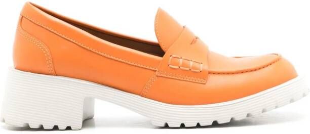 Sarah Chofakian Ully leather loafers Orange